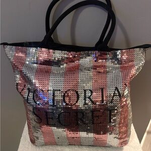 Victoria's Secret Sequin Tote in Pink and Silver